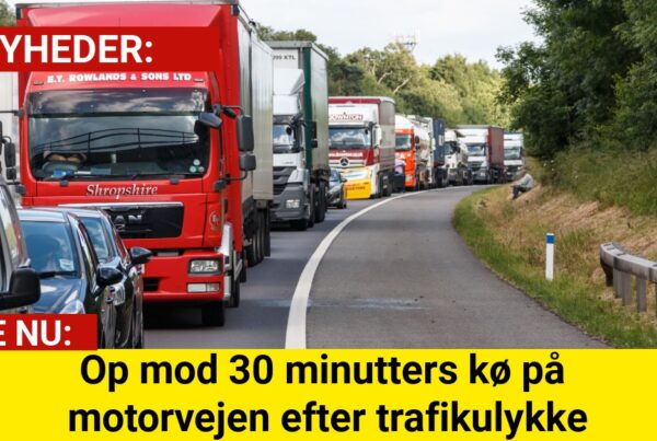 Op mod 30 minutters kø på motorvejen efter trafikulykke
