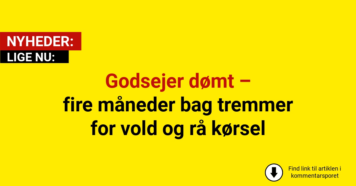 Godsejer dømt – fire måneder bag tremmer for vold og rå kørsel