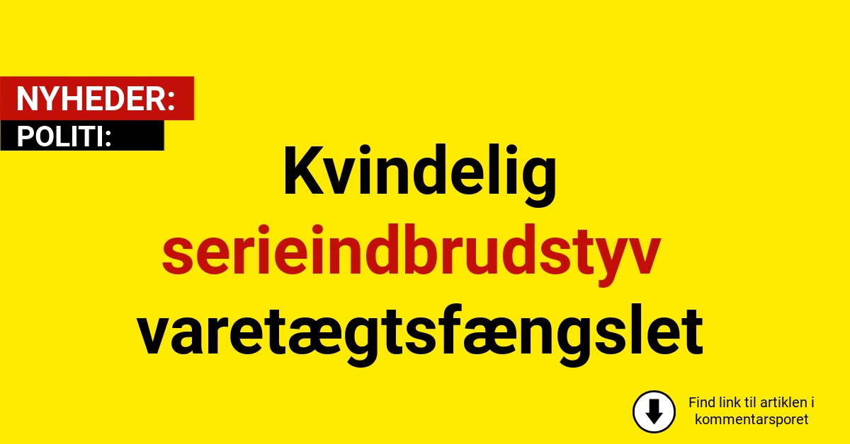 Kvindelig serieindbrudstyv varetægtsfængslet