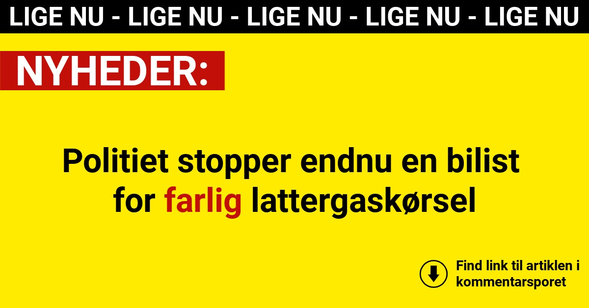 Politiet stopper endnu en bilist for farlig lattergaskørsel