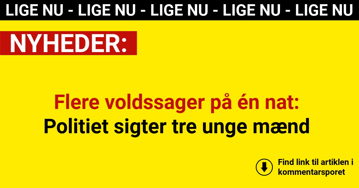 Flere voldssager på én nat: Politiet sigter tre unge mænd