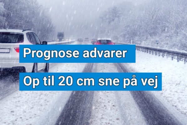 Kraftigt snevejr rammer Danmark: Op til 20 cm på vej