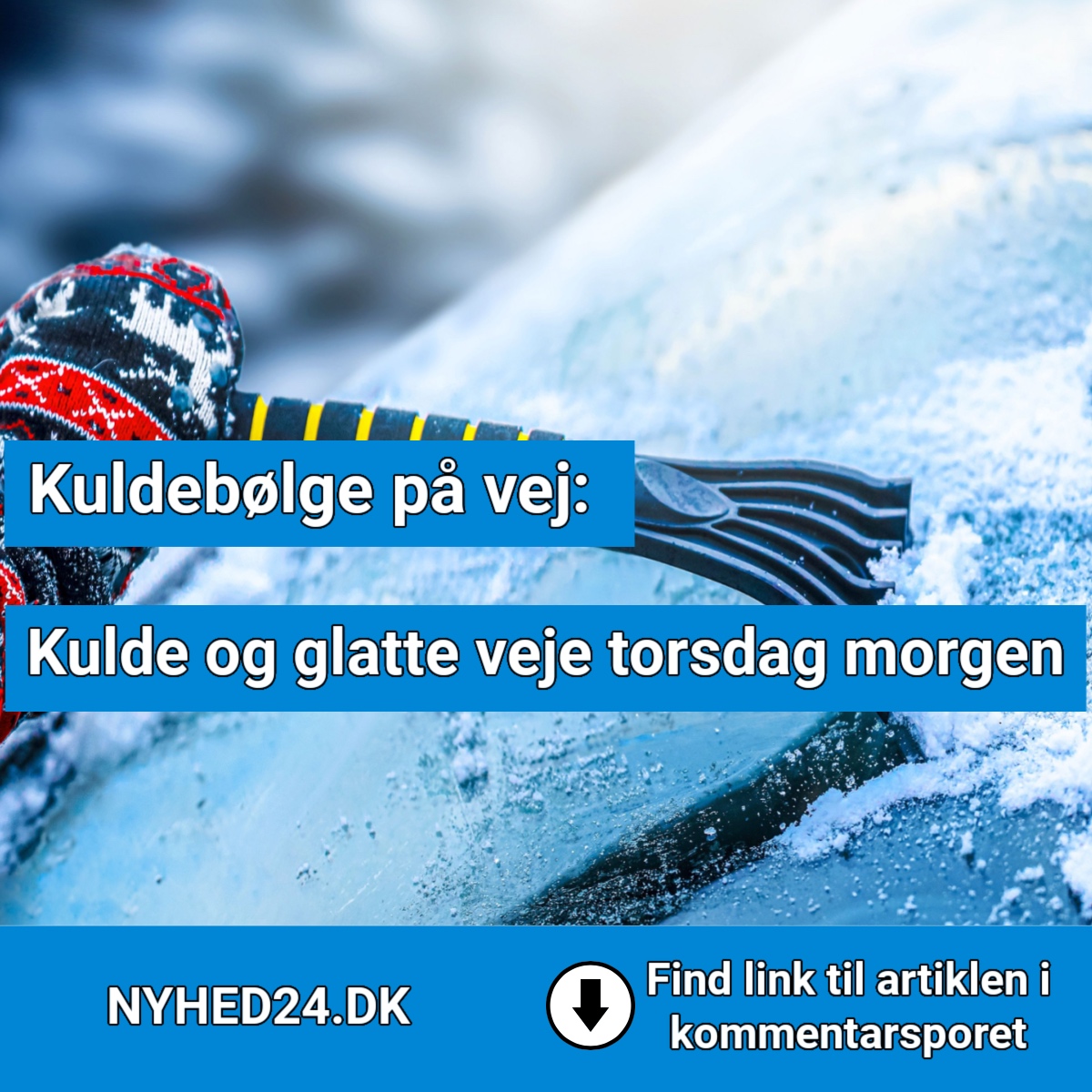 Føles som minus 7: Kulde og glatte veje i hele landet