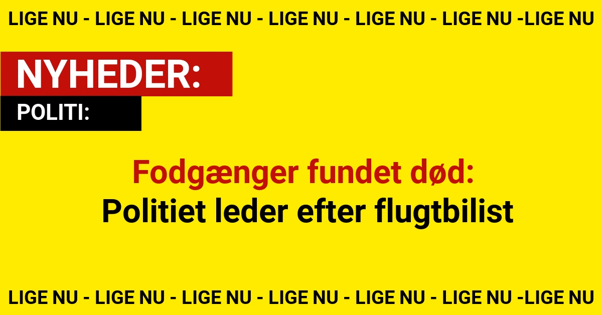 Fodgænger fundet død: Politiet leder efter flugtbilist