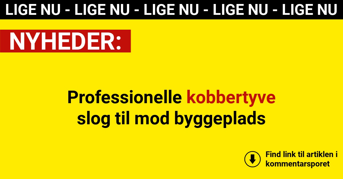 Professionelle kobbertyve slog til mod byggeplads