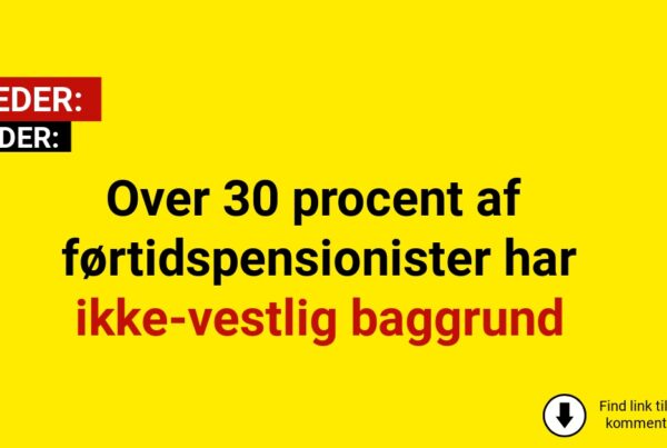Over 30 procent af førtidspensionister har ikke-vestlig baggrund
