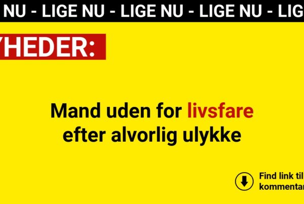 Mand uden for livsfare efter alvorlig ulykke