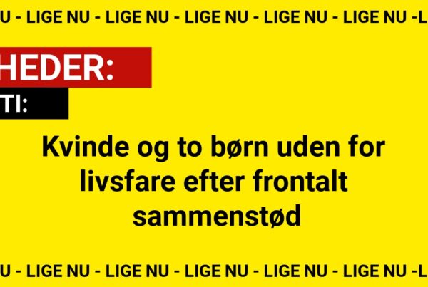 Kvinde og to børn uden for livsfare efter frontalt sammenstød
