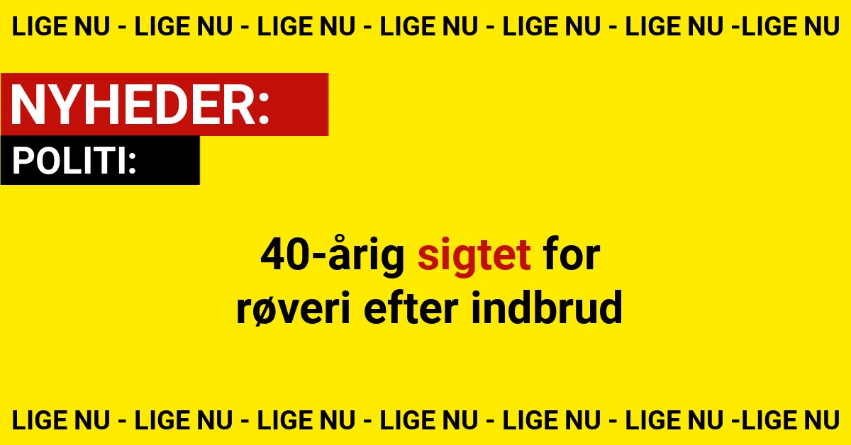 40-årig sigtet for røveri efter indbrud