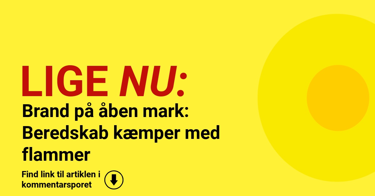 Brand på åben mark: Beredskab kæmper med flammer