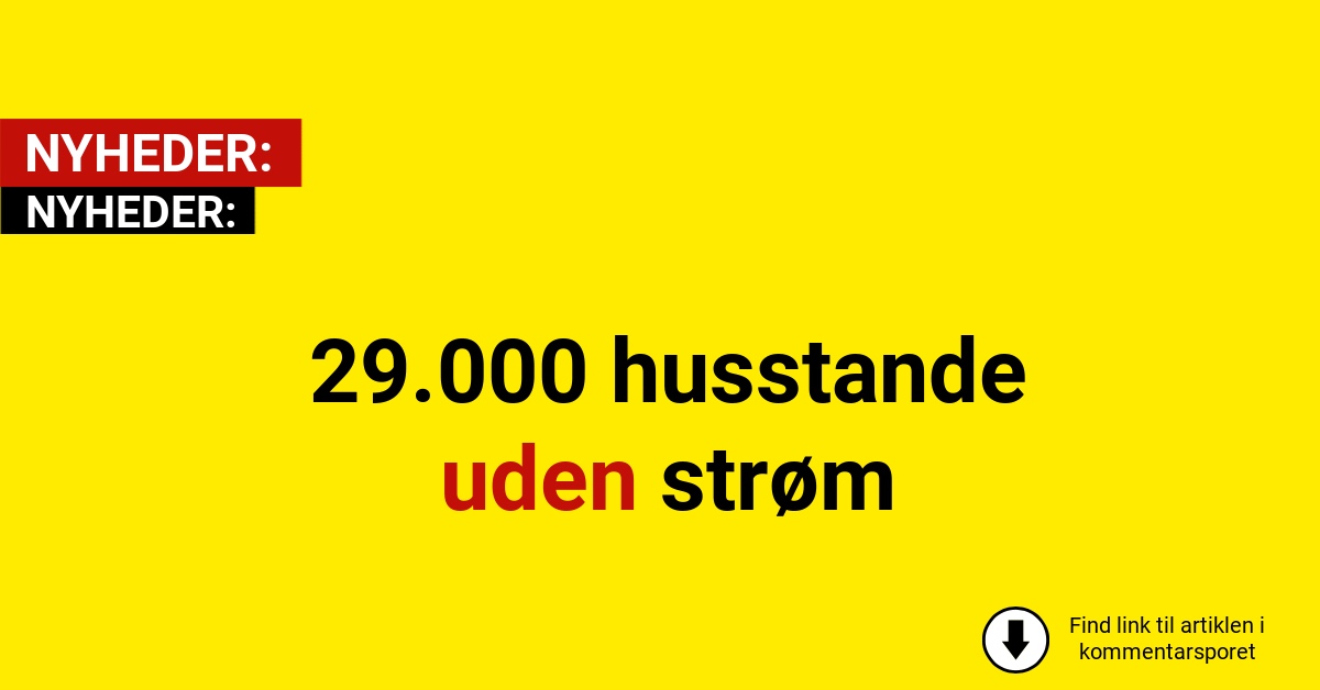 29.000 husstande uden strøm