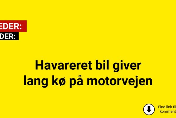 Havareret bil giver lang kø på motorvejen