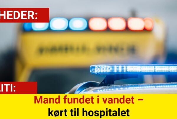 Mand fundet i vandet – kørt til hospitalet