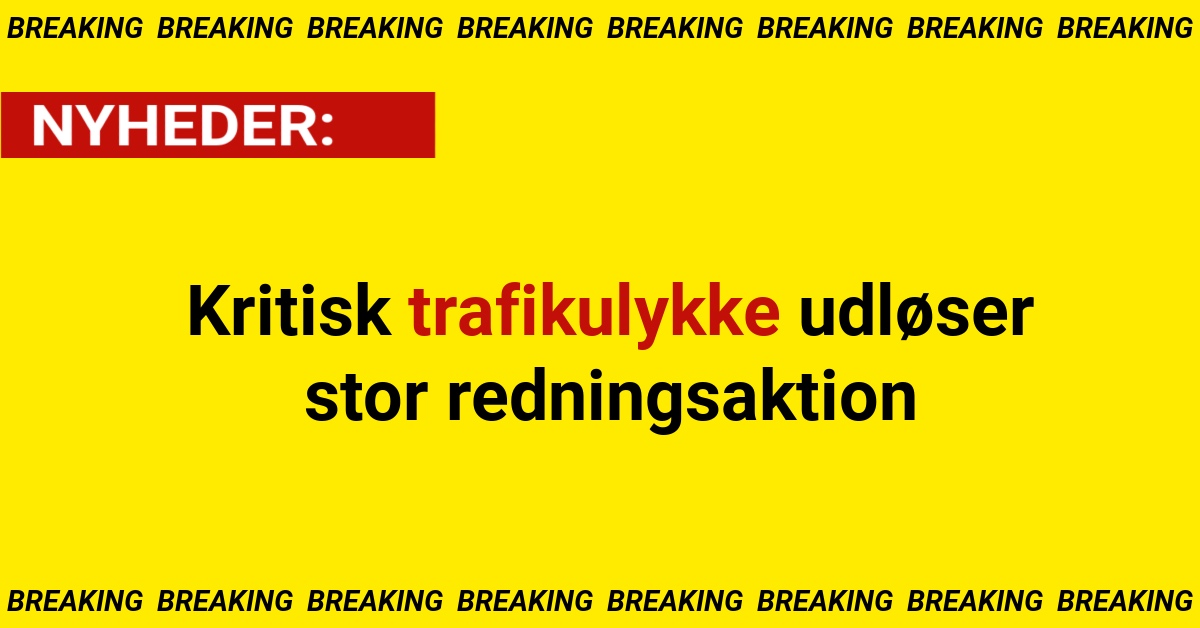 Kritisk trafikulykke udløser stor redningsaktion