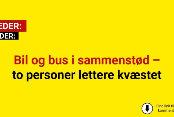 Bil og bus i sammenstød – to personer lettere kvæstet