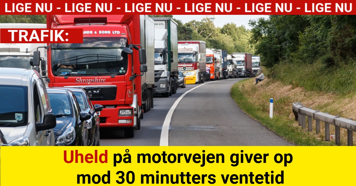 Uheld på motorvejen giver op mod 30 minutters ventetid