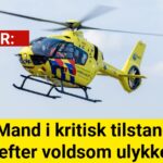 Mand i kritisk tilstand efter voldsom ulykke