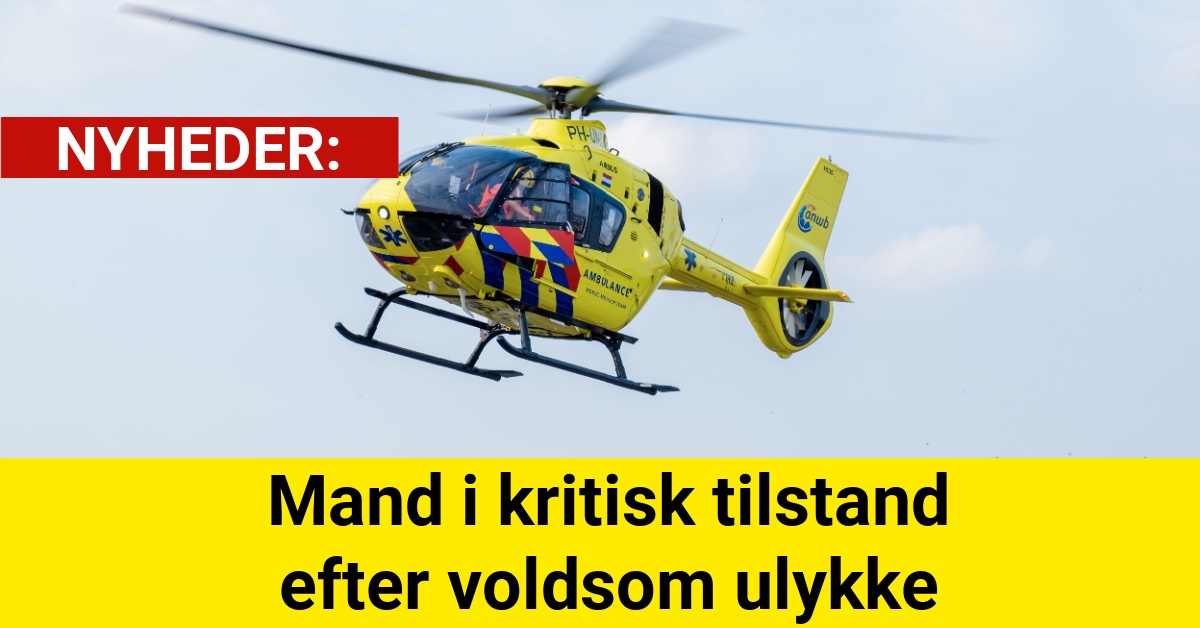 Mand i kritisk tilstand efter voldsom ulykke