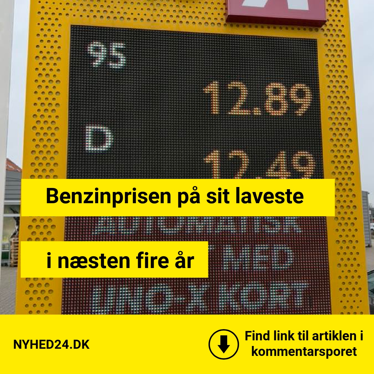 Benzinprisen på sit laveste i næsten fire år