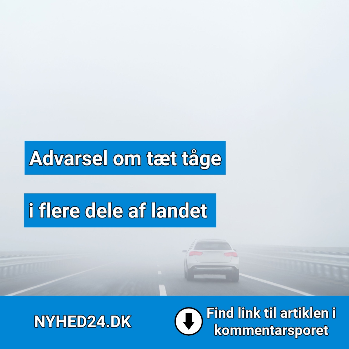 Tæt tåge rammer store dele af Danmark