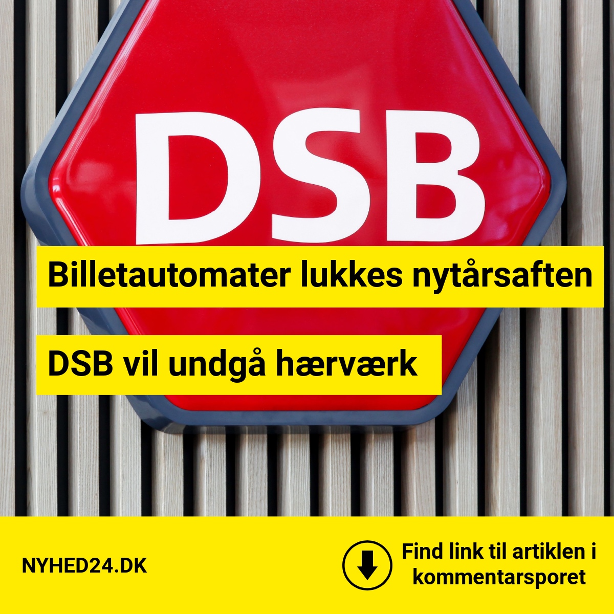 DSB slukker billetautomater nytårsaften – åbner igen 1. januar