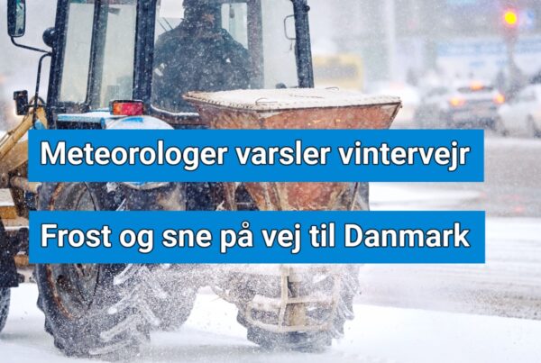 Frost og sne på vej til Danmark