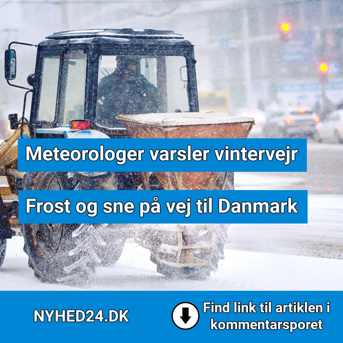 Frost og sne på vej til Danmark