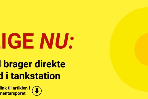 Bil brager direkte ind i tankstation