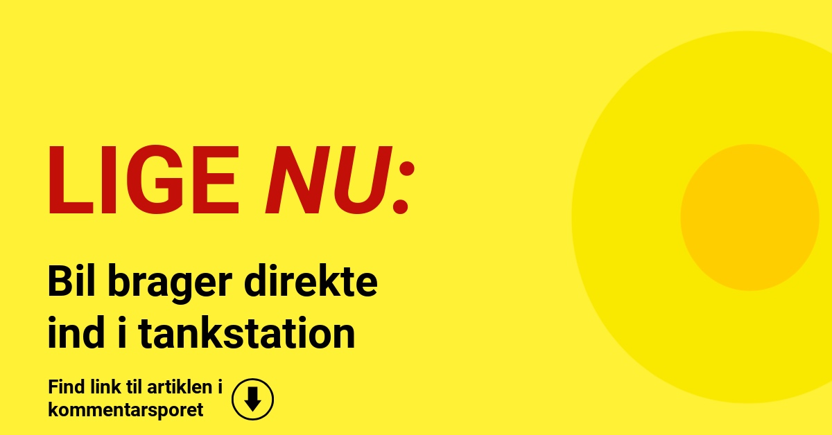 Bil brager direkte ind i tankstation