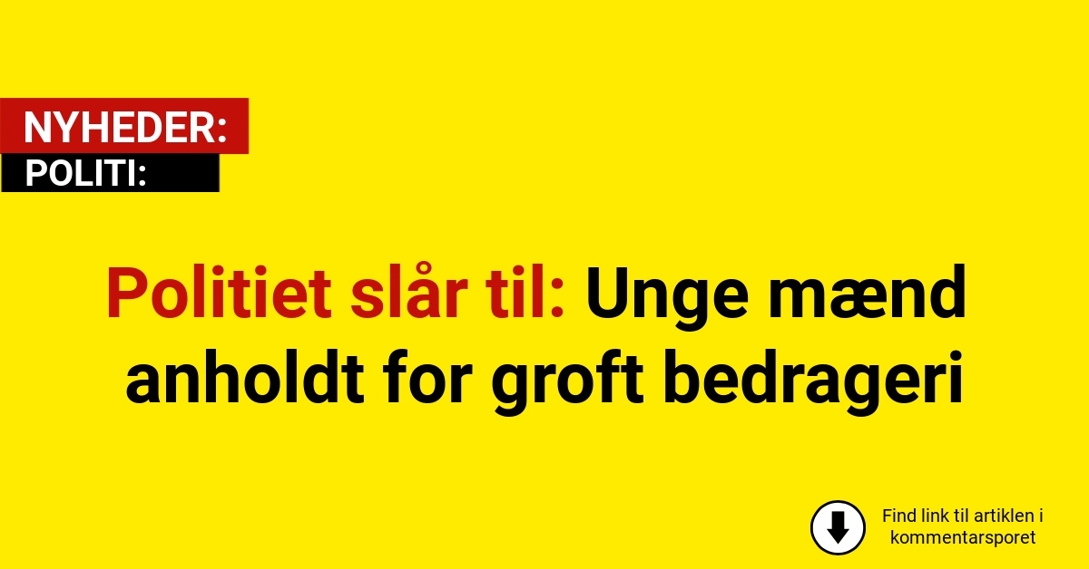Politiet slår til: Unge mænd anholdt for groft bedrageri