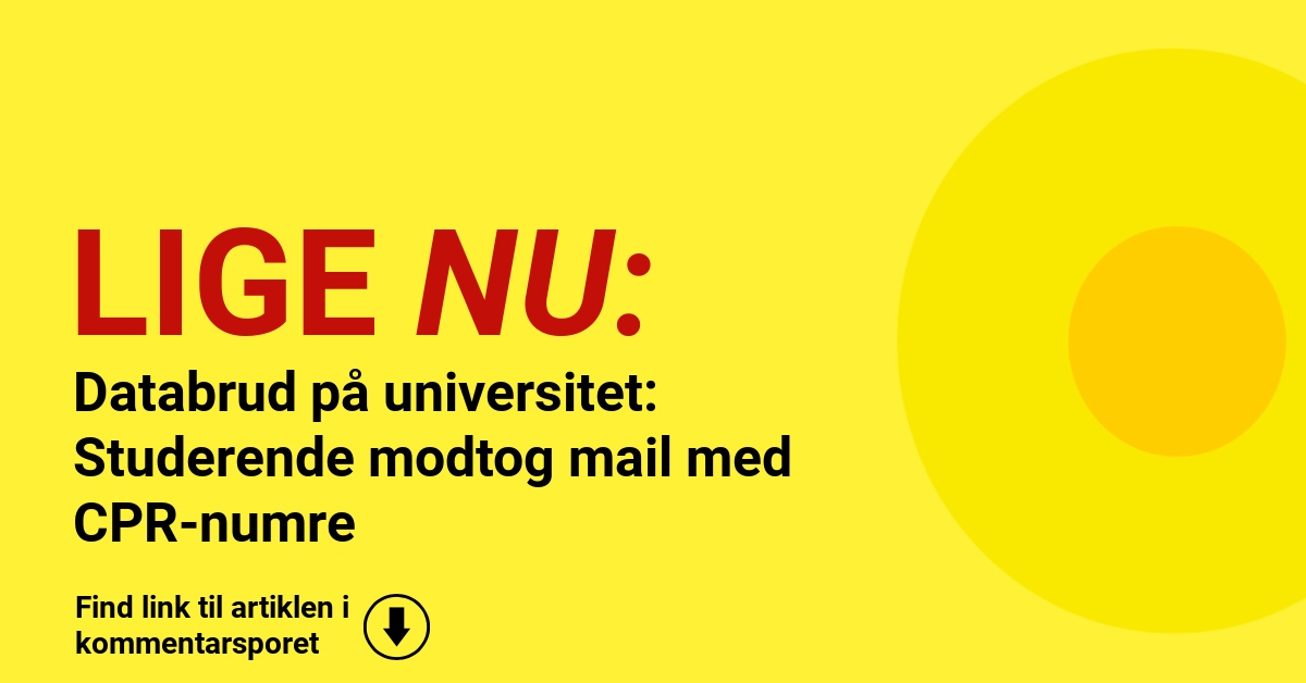 Databrud på universitet: Studerende modtog mail med CPR-numre
