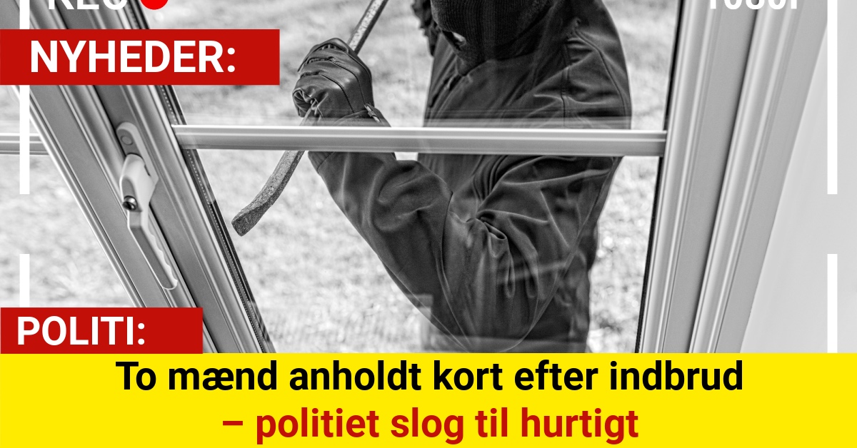 To mænd anholdt kort efter indbrud – politiet slog til hurtigt