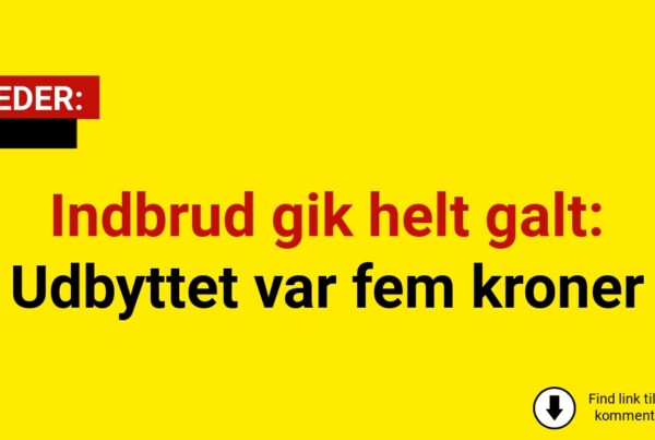 Indbrudstyve brød ind – slap kun af sted med 5 kroner