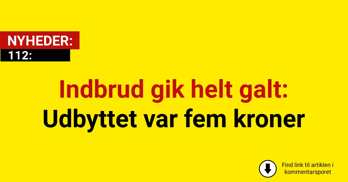 Indbrudstyve brød ind – slap kun af sted med 5 kroner