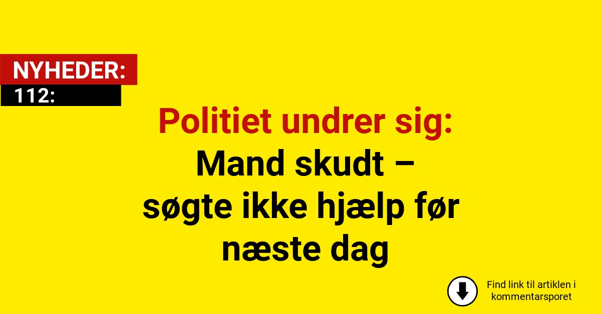 Skudt i hovedet – tog først på hospitalet dagen efter