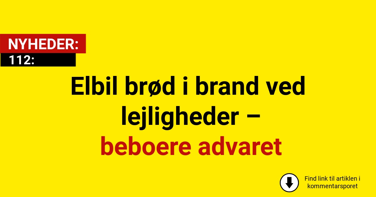 Elbil brød i brand ved lejligheder – beboere advaret