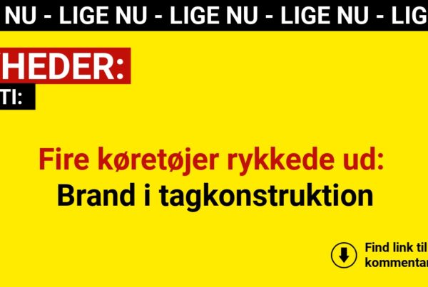 Fire køretøjer rykkede ud: Brand i tagkonstruktion