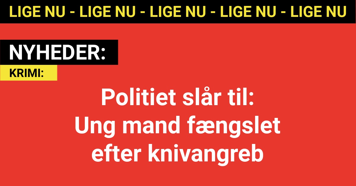 Politiet slår til: Ung mand fængslet efter knivangreb