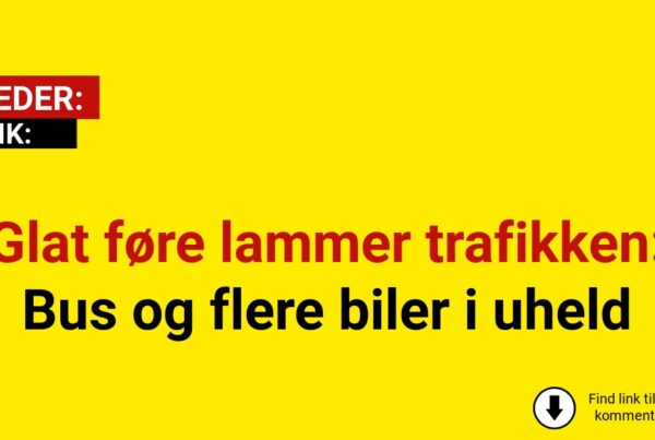 Glat føre lammer trafikken: Bus og flere biler i uheld