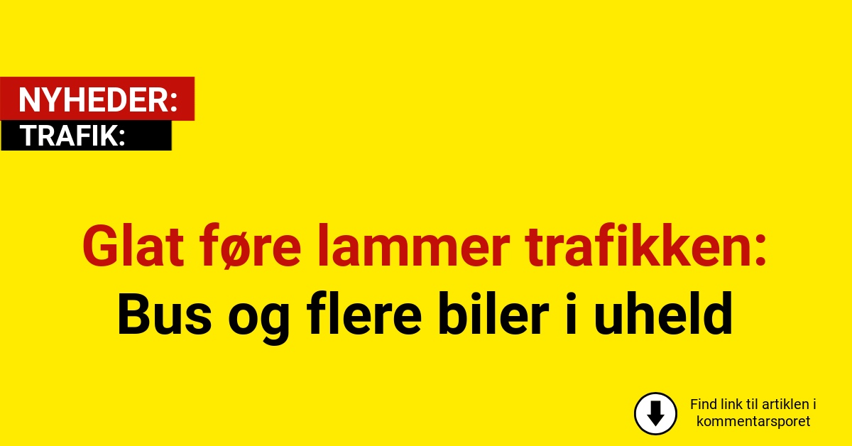 Glat føre lammer trafikken: Bus og flere biler i uheld