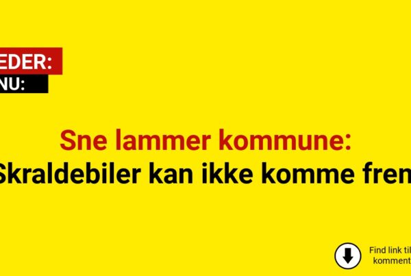 Sne lammer kommune: Skraldebiler kan ikke komme frem