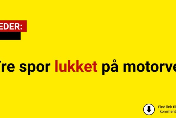Tre spor lukket på motorvej