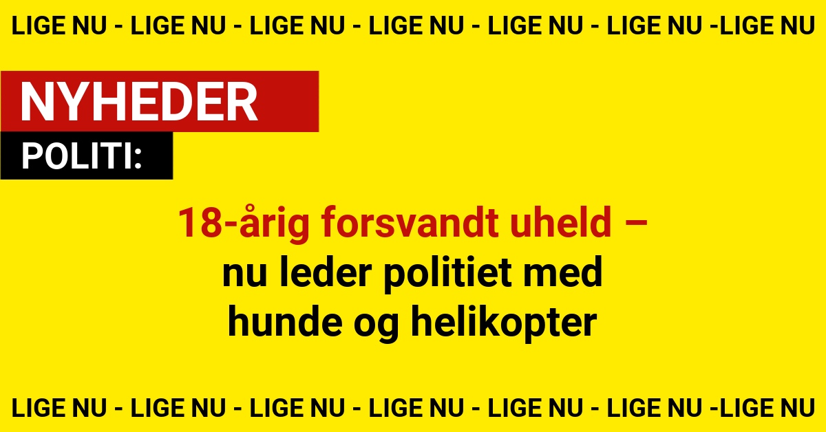 18-årig forsvandt uheld – nu leder politiet med hunde og helikopter