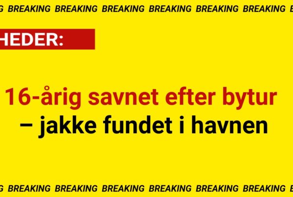 16-årig savnet efter bytur – jakke fundet i havnen