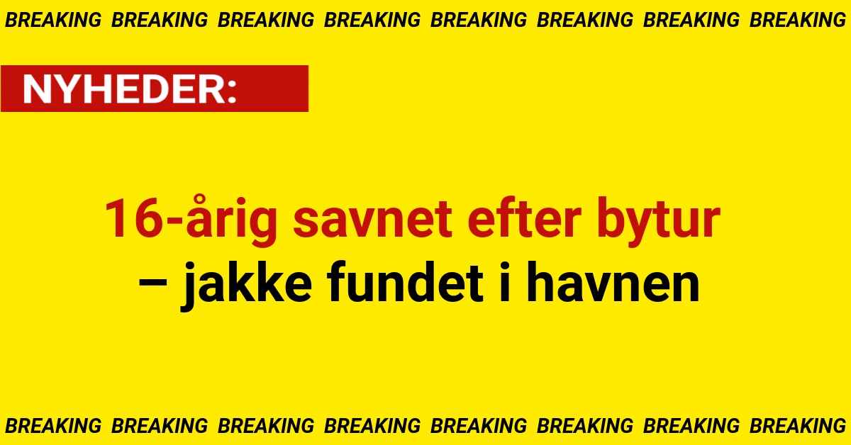 16-årig savnet efter bytur – jakke fundet i havnen