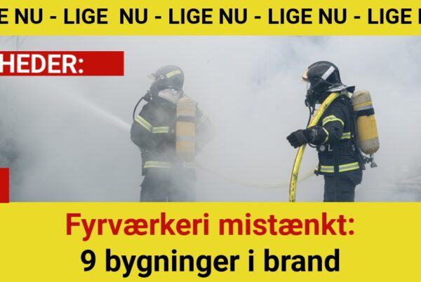 Fyrværkeri mistænkt: 9 bygninger i brand
