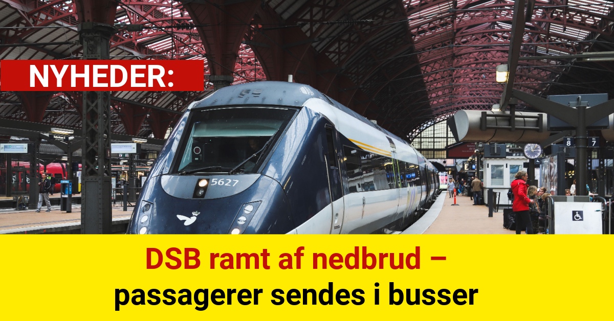 DSB ramt af nedbrud – passagerer sendes i busser