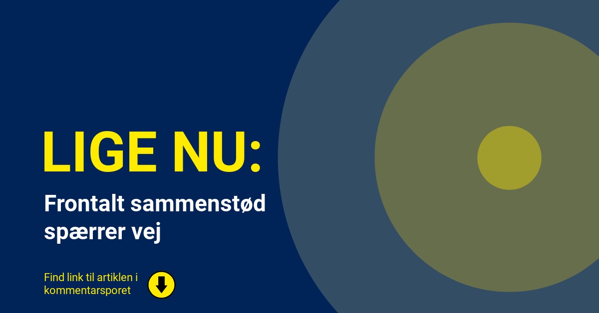 Frontalt sammenstød spærrer vej