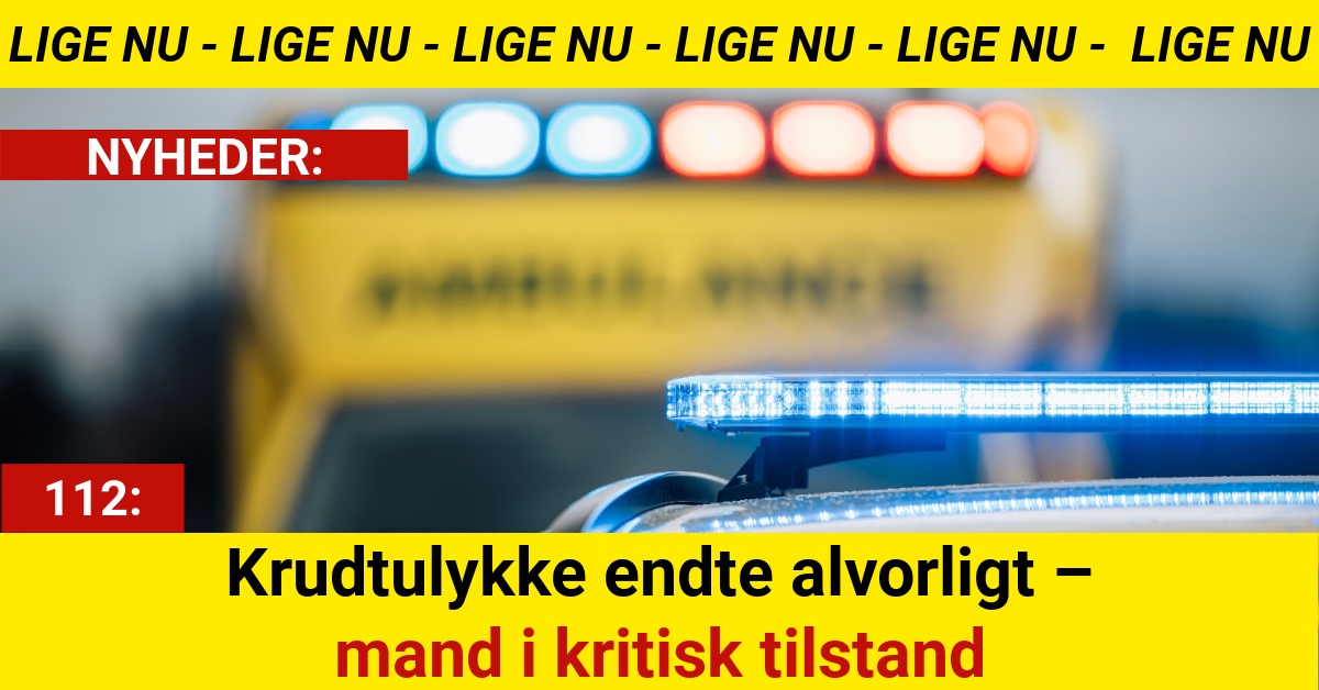 Krudtulykke endte alvorligt – mand i kritisk tilstand