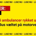 Ni ambulancer rykket ud: Bus væltet på motorvej